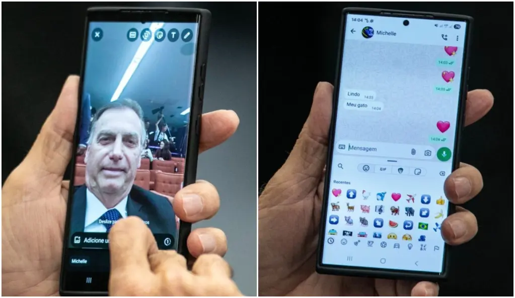 Fuga? Bolsonaro conversa com Michelle no WhatsApp e emojis chamam atenção