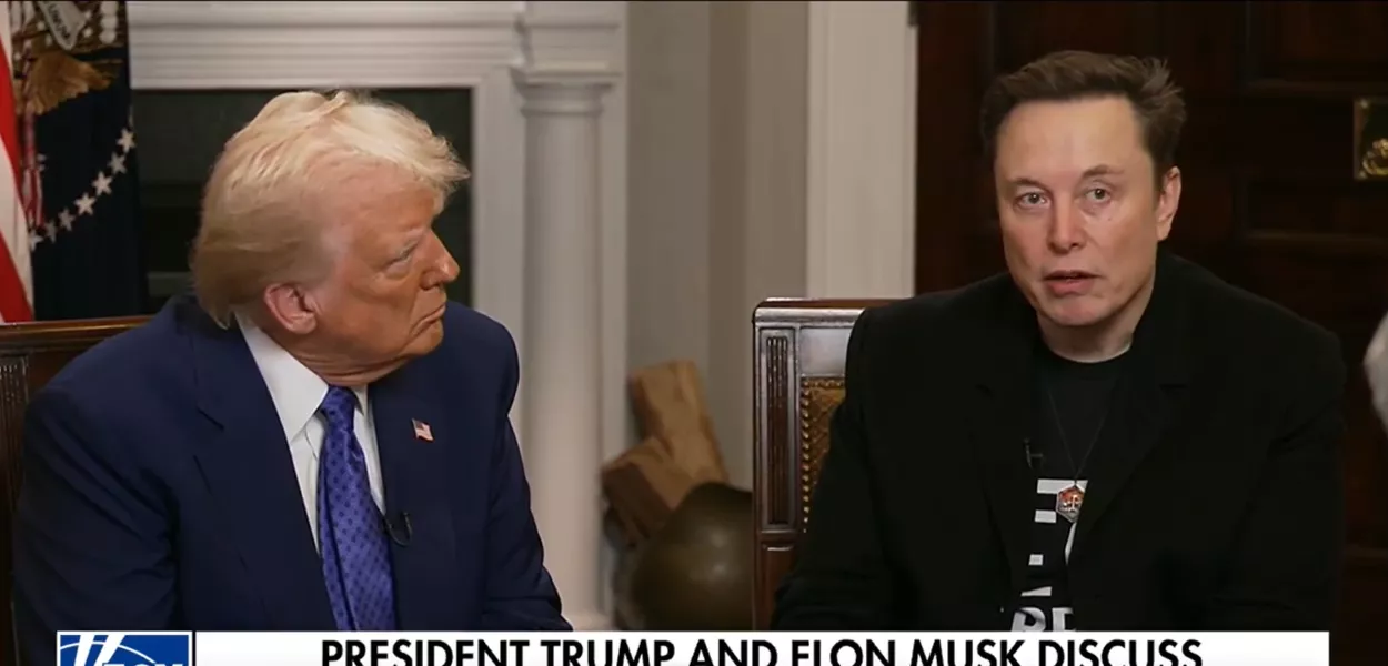 Donald Trump e Elon Musk (Foto: Reprodução/Fox News)