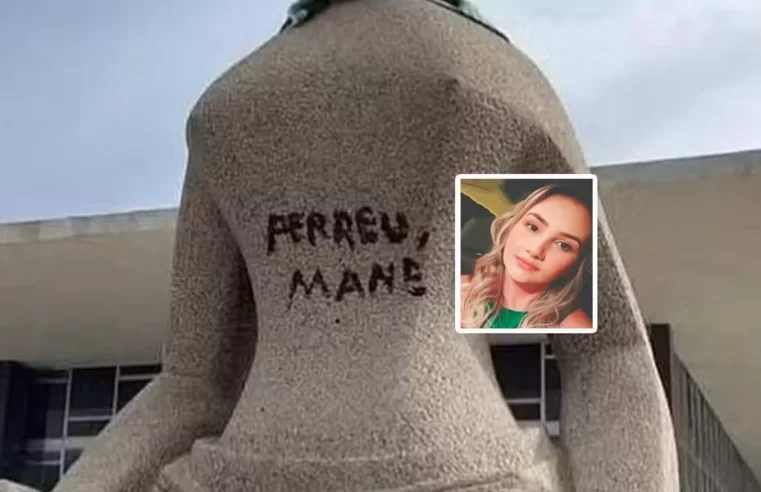 STF mantém condenação de mulher que pichou “Perdeu, mané” em estátua da Justiça