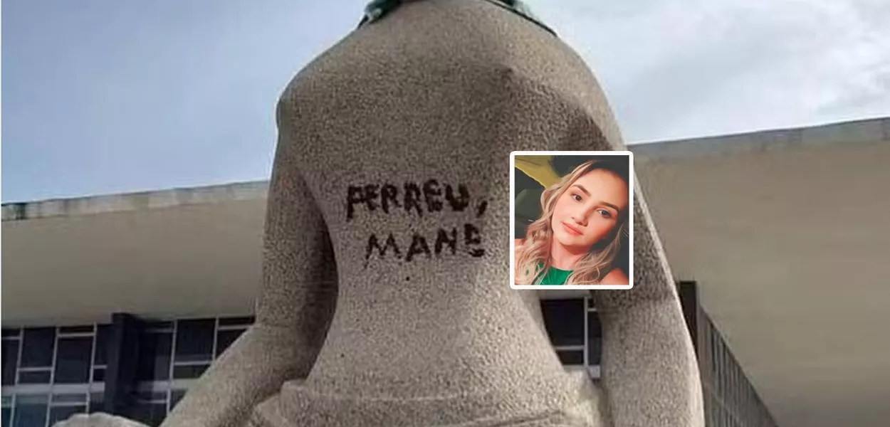STF mantém condenação de mulher que pichou “Perdeu, mané” em estátua da Justiça
