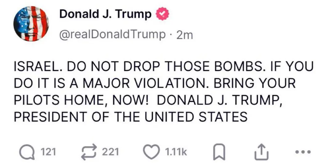 Trump acusa Israel de violar trégua com Irã e adverte contra novos ataques