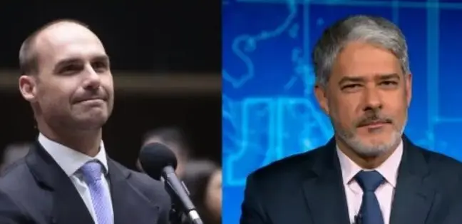 Eduardo Bolsonaro tenta sanções nos EUA contra William Bonner e jornalistas da Globo