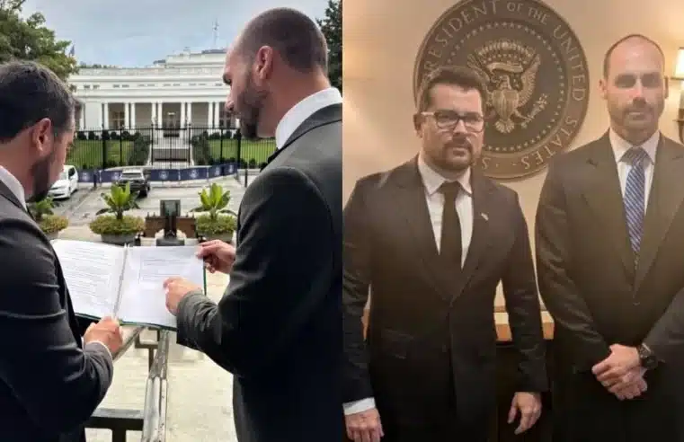 Eduardo Bolsonaro conspira com Trump: articula embargo contra o Brasil e ameaça Tarcísio e o Centrão