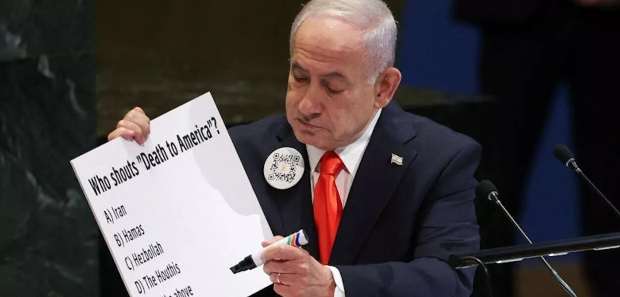 Netanyahu desafia a ONU, nega genocídio em Gaza e veta Estado palestino