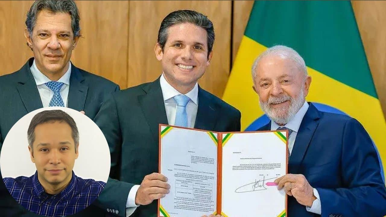 Haddad, Motta e Lula em março, durante cerimônia que marcou o envio do projeto da isenção ao Congresso