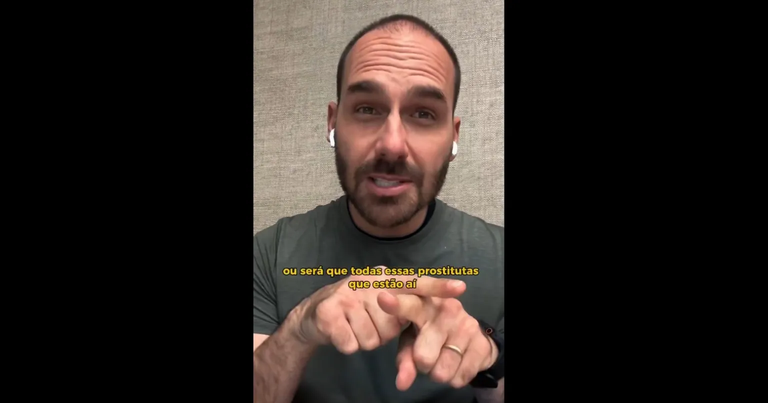 Eduardo Bolsonaro acusa “sistema” de manipular 2026 e insulta jornalistas em vídeo-viral