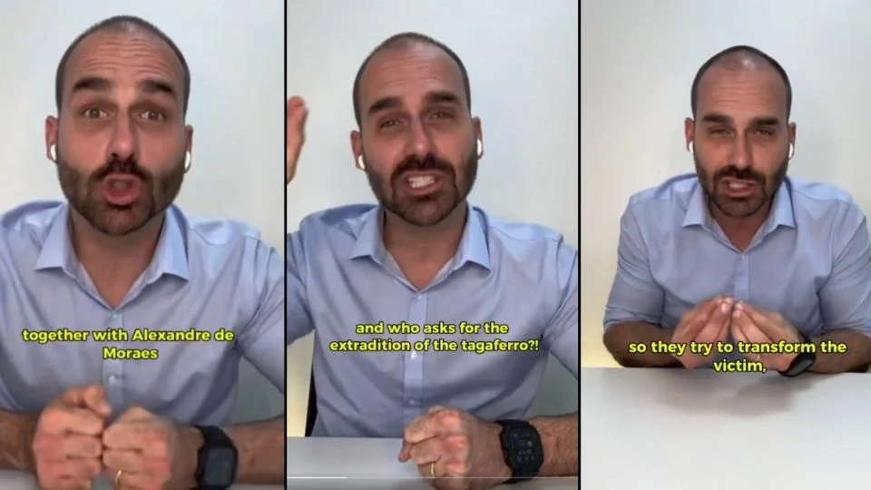 Sob risco de extradição, Eduardo Bolsonaro parte para ofensiva contra Zema e acusa “prostitutas” que teriam traído o clã