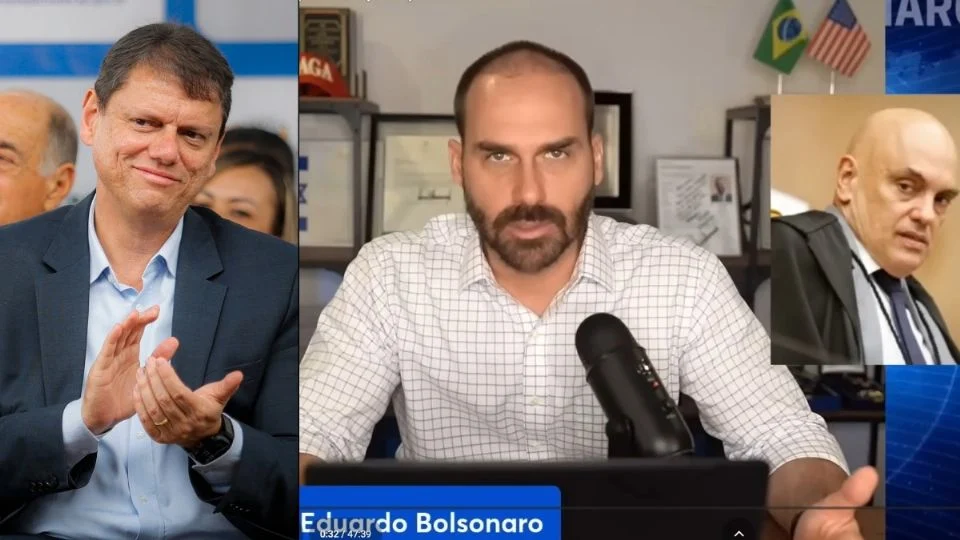 Eduardo Bolsonaro avisa que Tarcísio deve “tirar o sobrenome Bolsonaro” da disputa