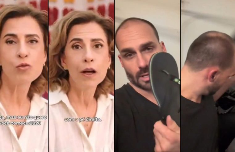 Eduardo Bolsonaro joga Havaianas no lixo e ataca campanha com Fernanda Torres