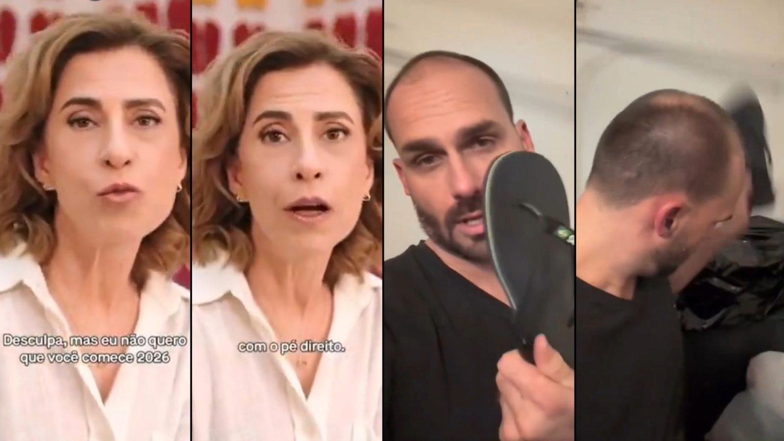 Eduardo Bolsonaro joga Havaianas no lixo e ataca campanha com Fernanda Torres